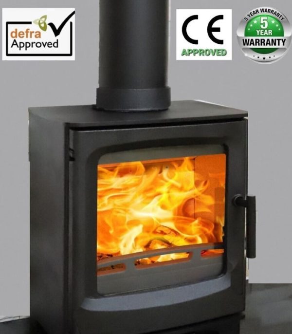 8KW Multifuel Stove Cast Iron Log Wood Burner Defra CE Approved Modern Large - Image 3